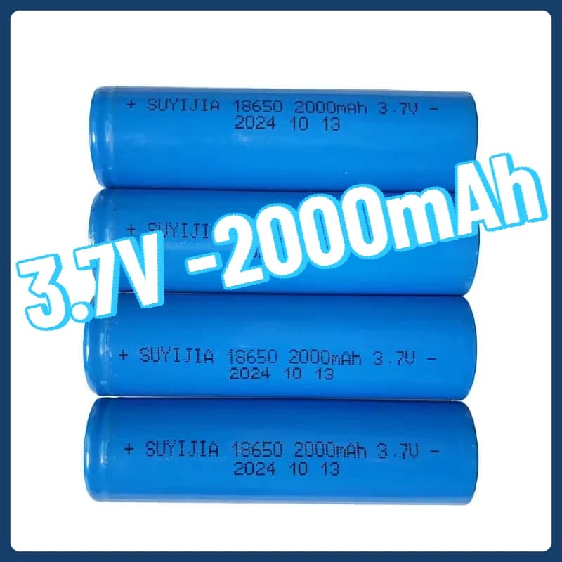 Batteria ricaricabile 18650 da 2000 mAh con caricabatterie Batterie agli ioni di litio da 3,7 V per batteria al litio con torcia elettrica per campanello con puntatore elettrico