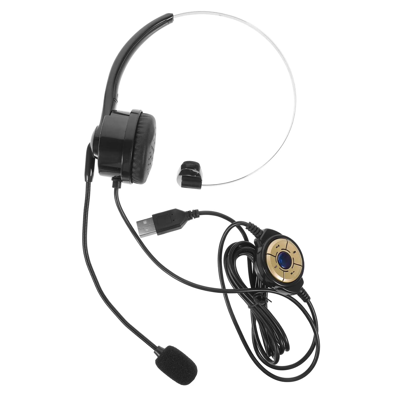 Cuffie Professionali Monoauricolari per Call Center con Microfono a Riduzione del Rumore per Computer, Gaming USB e Uso Aziendale, Comode per Uso Prolungato