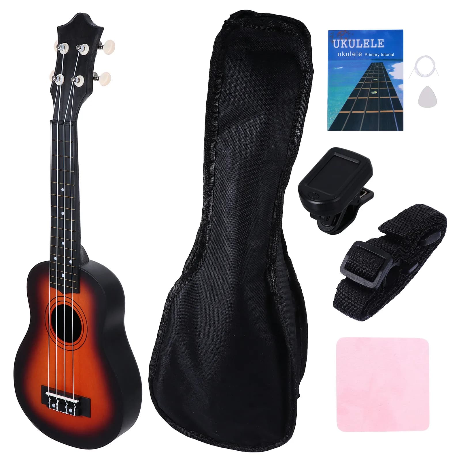 Set Ukulele da 12 Pollici in Legno di Tiglio Sicuro per Principianti, Facile da Imparare, Mini Chitarra Acustica per Adulti
