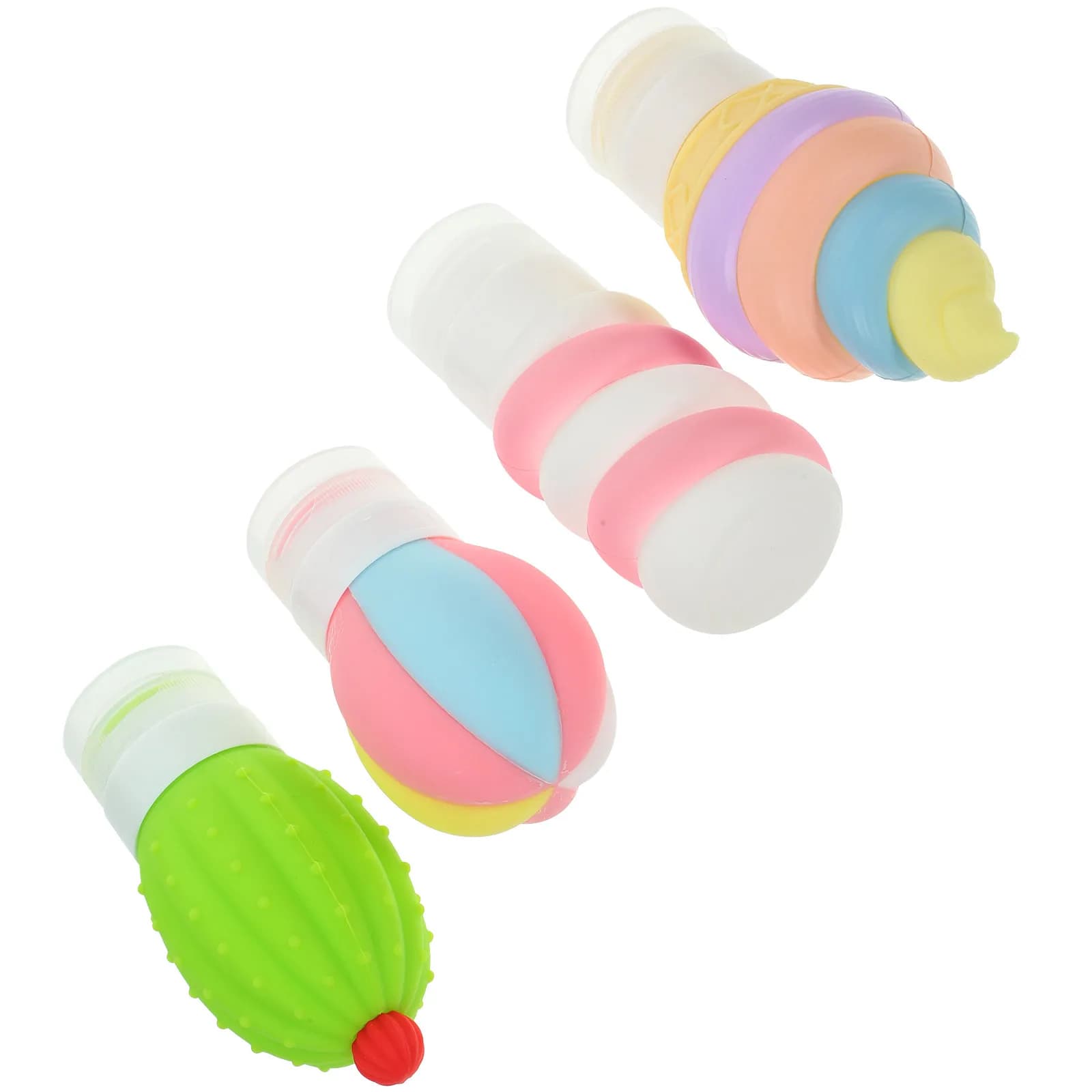 Set di 4 flaconi dosatori in silicone alimentare per condimenti, contenitori per scatole pranzo, dispenser per salse, condimenti per insalata, ketchup, senape
