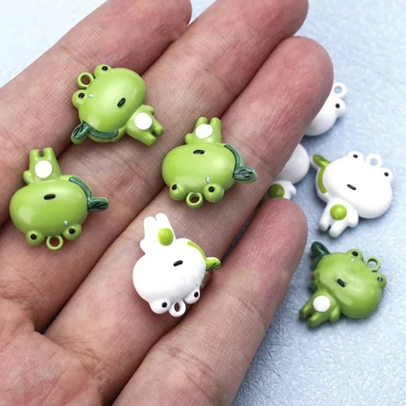 25 ciondoli in lega di mini rana smaltata con animali, pendenti fai da te per orecchini, collane, creazione di gioielli, accessori artigianali