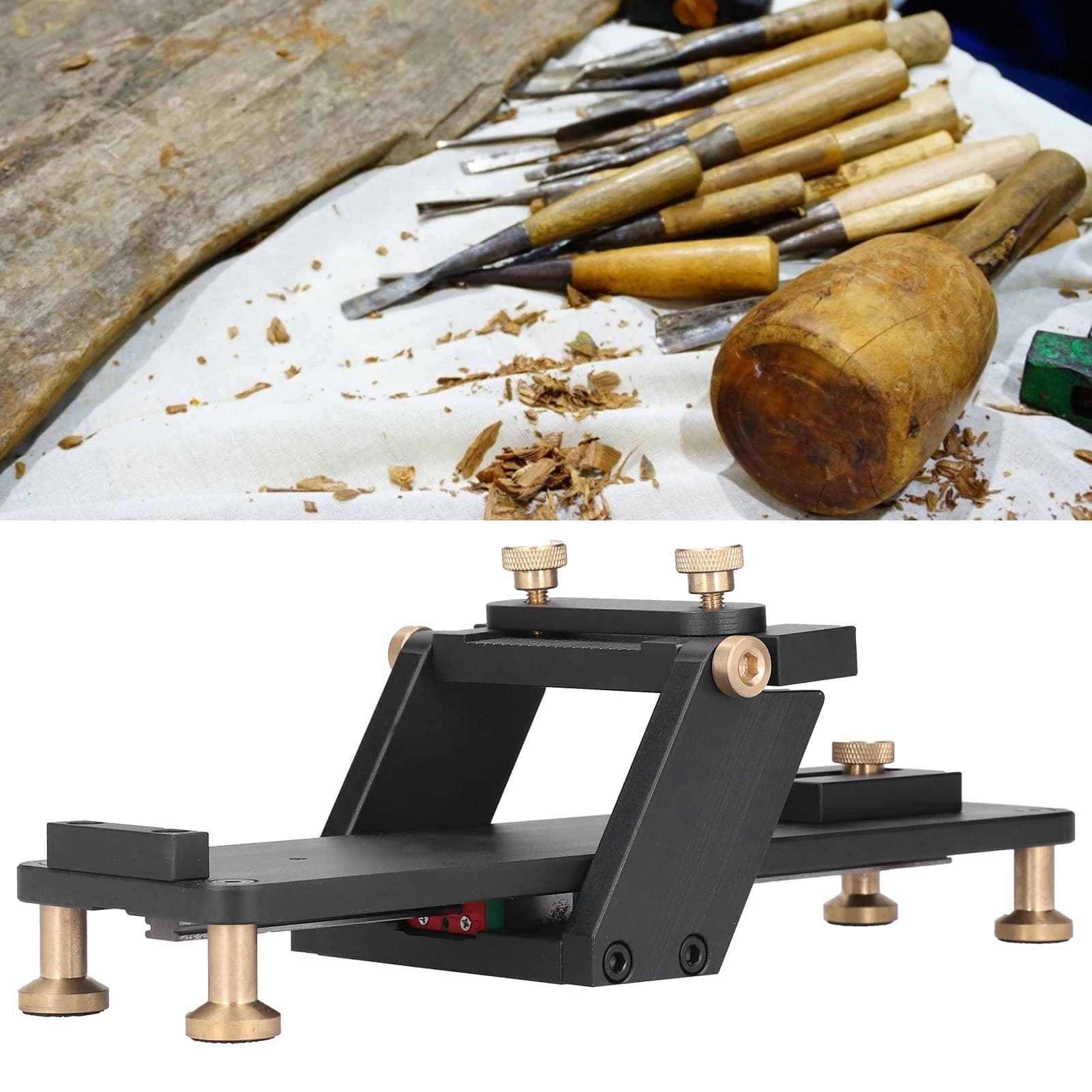 Affilatore ad Angolo Fisso con Set di Pietre per Affilare, Pietra Lucidante per Coltelli, Telaio per Affilatura, Strumento per Lavorazione del Legno, Sistema di Affilatura a Angolo per Coltelli