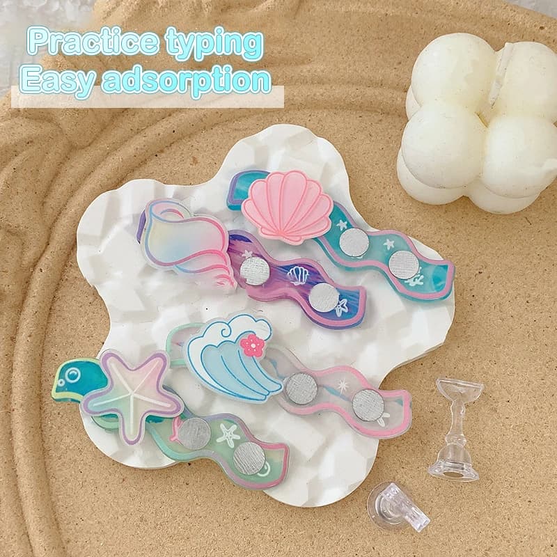 Espositore Magnetico per Unghie a Tema Oceano con Scatola a Forma di Conchiglia e Onde, per Pratica e Presentazione di Smalti Gel