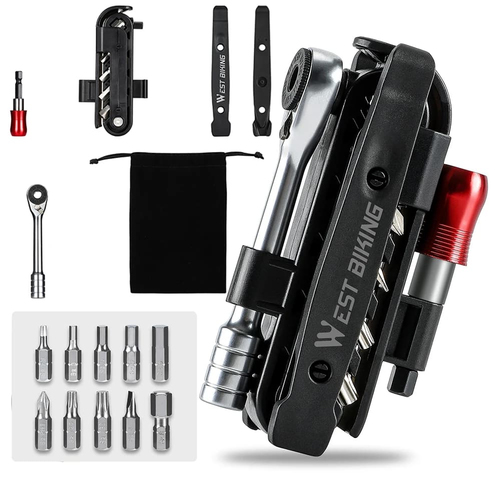 Set di strumenti di riparazione multifunzione per chiave a cricchetto Accessori per riparazione per mountain bike a sgancio rapido per bici da strada