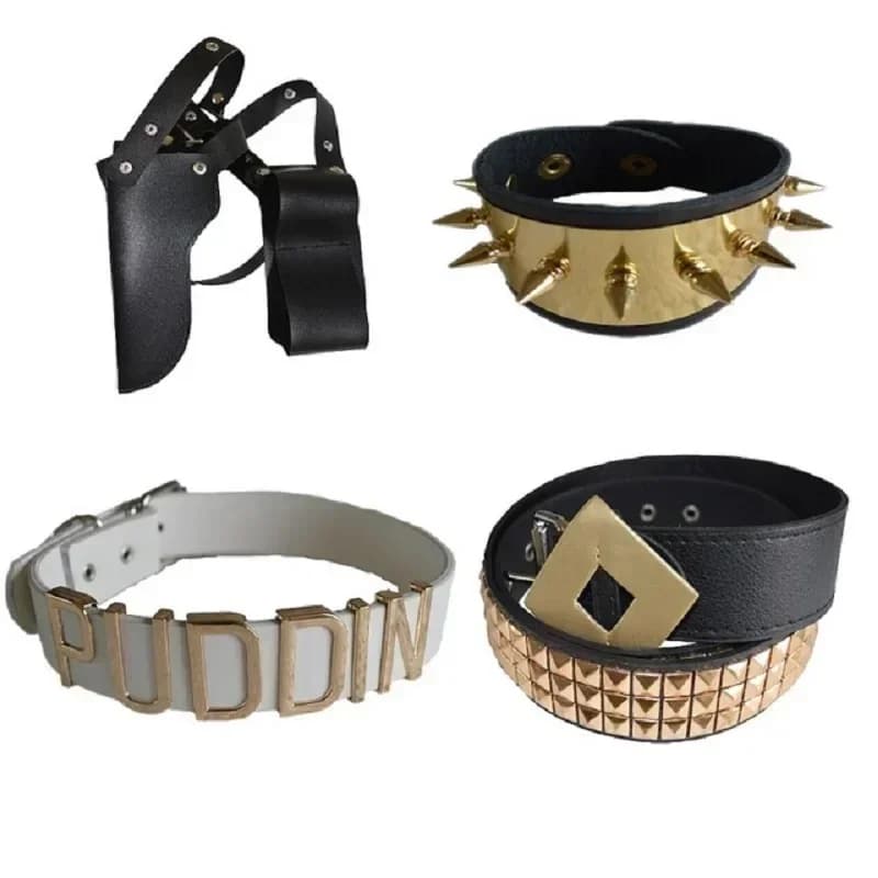 Suicide Cosplay Squad Quinn Monster Bracelet Belt necklace Gloves Accessories Full Set Wig Harley Suicide Cosplay Squad Quinn