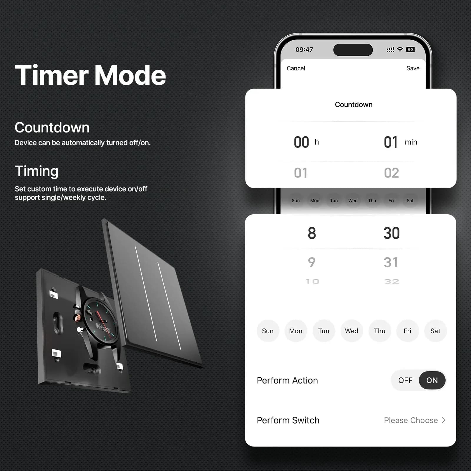MOES Tuya WiFi Smart Star Feather Switch EU Air Touch With Neutral Light Scene 2in1 APP Remote Control Support Alexa Google Home