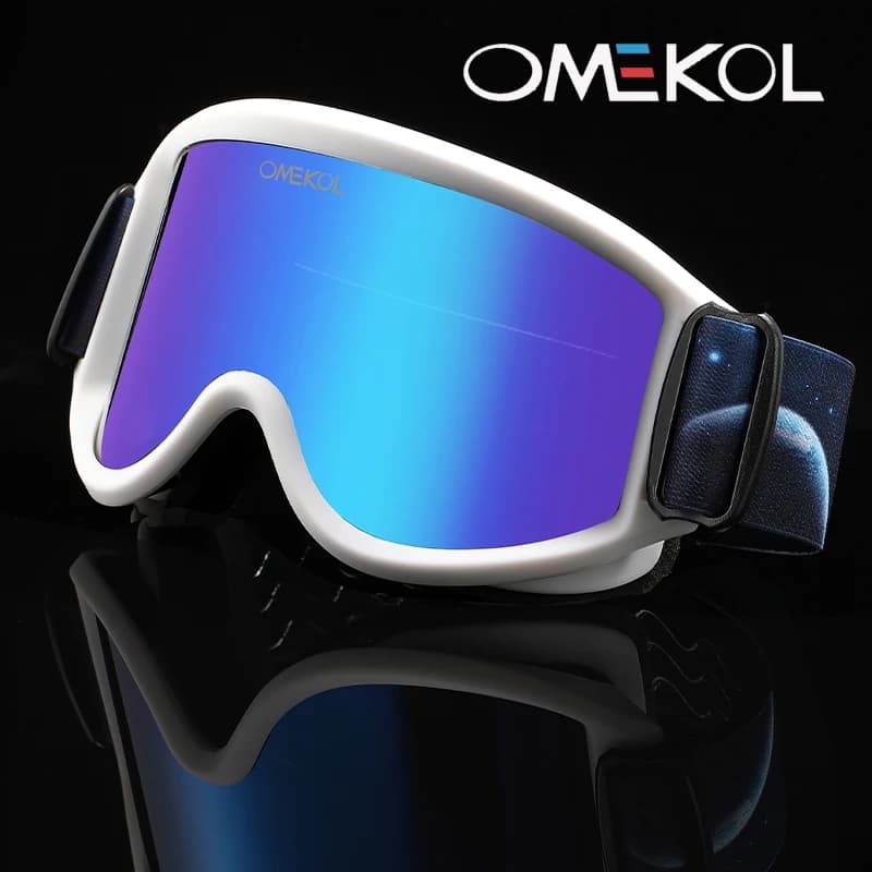 OMEKOL Marca UV400 Doppi Strati Anit-Fog Occhiali di Sicurezza Sport All'aria Aperta Occhiali Da Sci Uomo Donna Neve Snowboard Motoslitta Occhiali