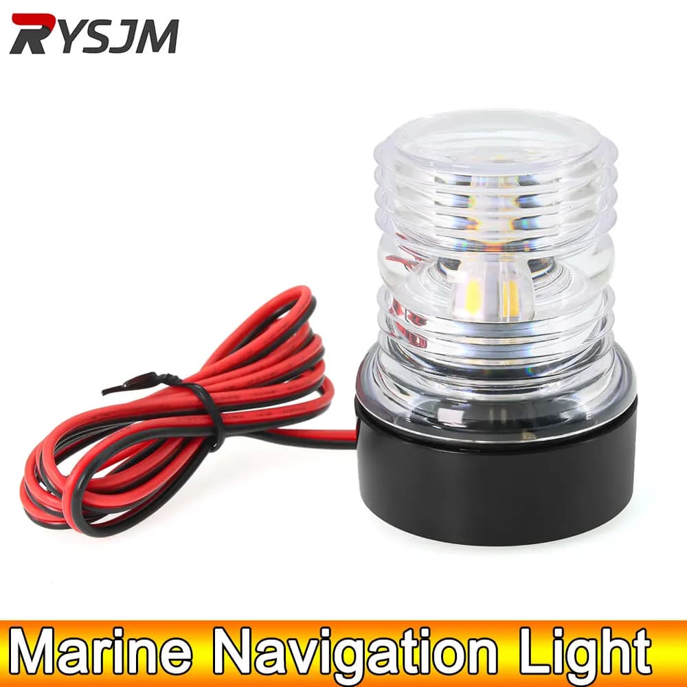 AD 12V Luce di navigazione a LED impermeabile Luce di ancoraggio per yacht per barche marine Lampada da vela per barche a LED bianca a 360 gradi