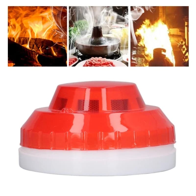 Rilevatore di Fumo C2 Fotoelettrico Anti-interferenza, Allarme Antincendio Cablato Compatto per Casa e Fabbrica, DC 12-24V, Allarme di Emergenza Commerciale