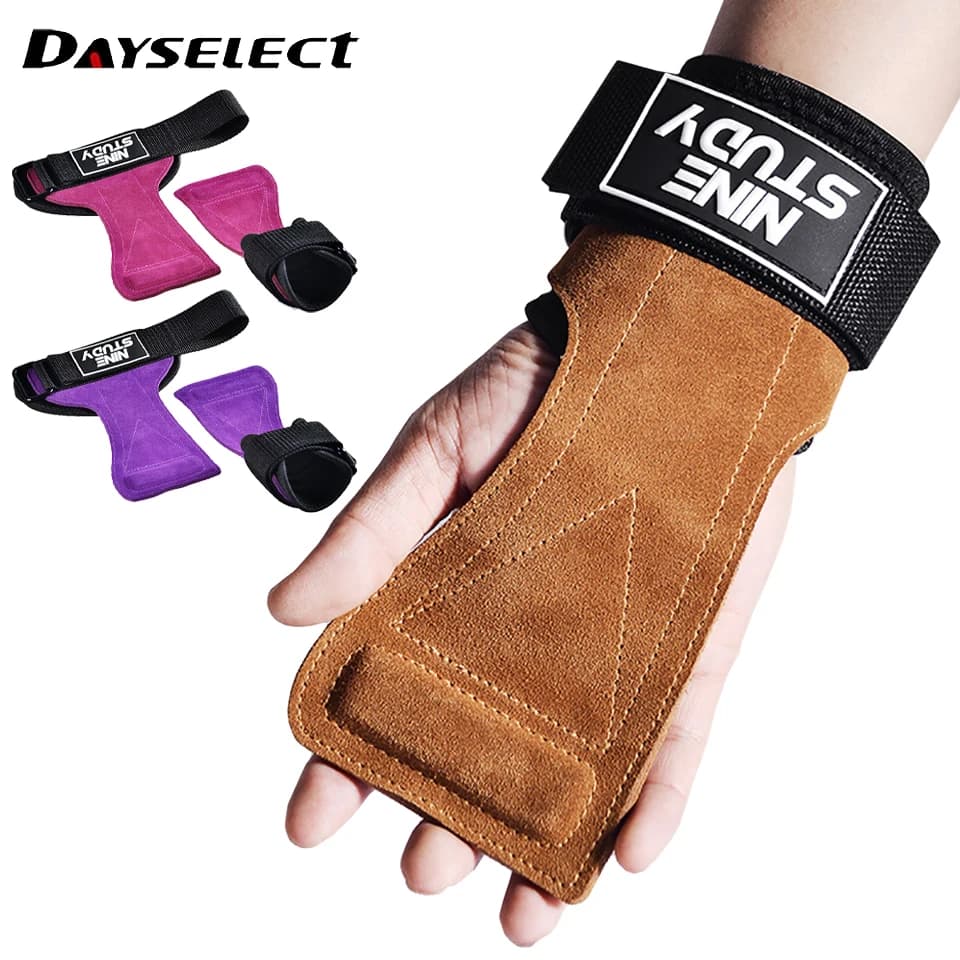 Bovine Leather Gym Gloves Anti-slip Handles Weight Lifting Belt Waist Belts for Weight Lifting Belts Training Crossfit Gloves Fitness Palm Protection