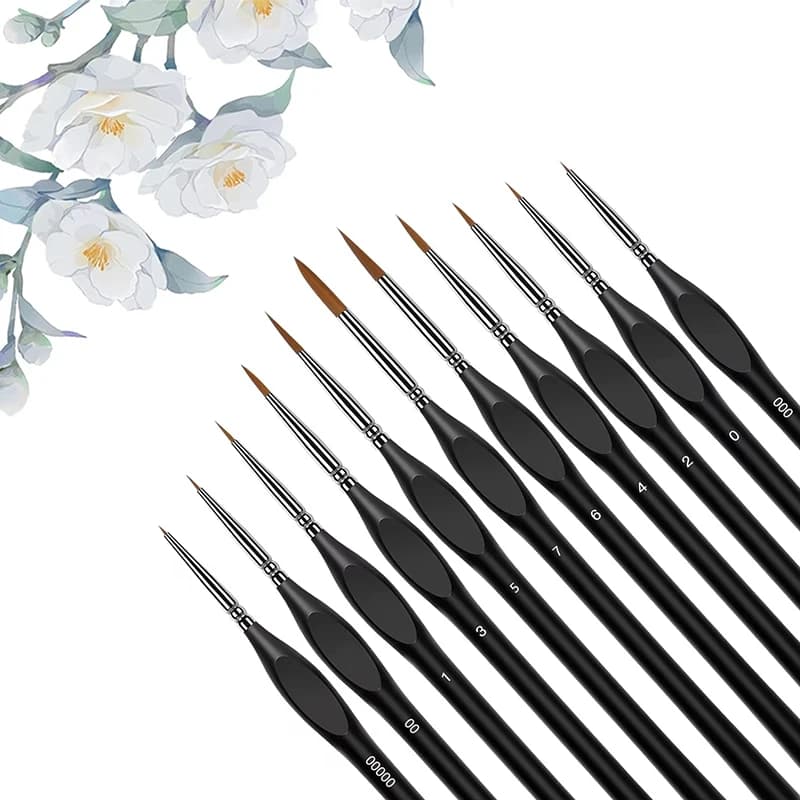 Fine Tip Paint Brush Triangular Grip Handles Acrylic Watercolor Oil Painting For Face Nail Model Painting Micro Detail Brush Set