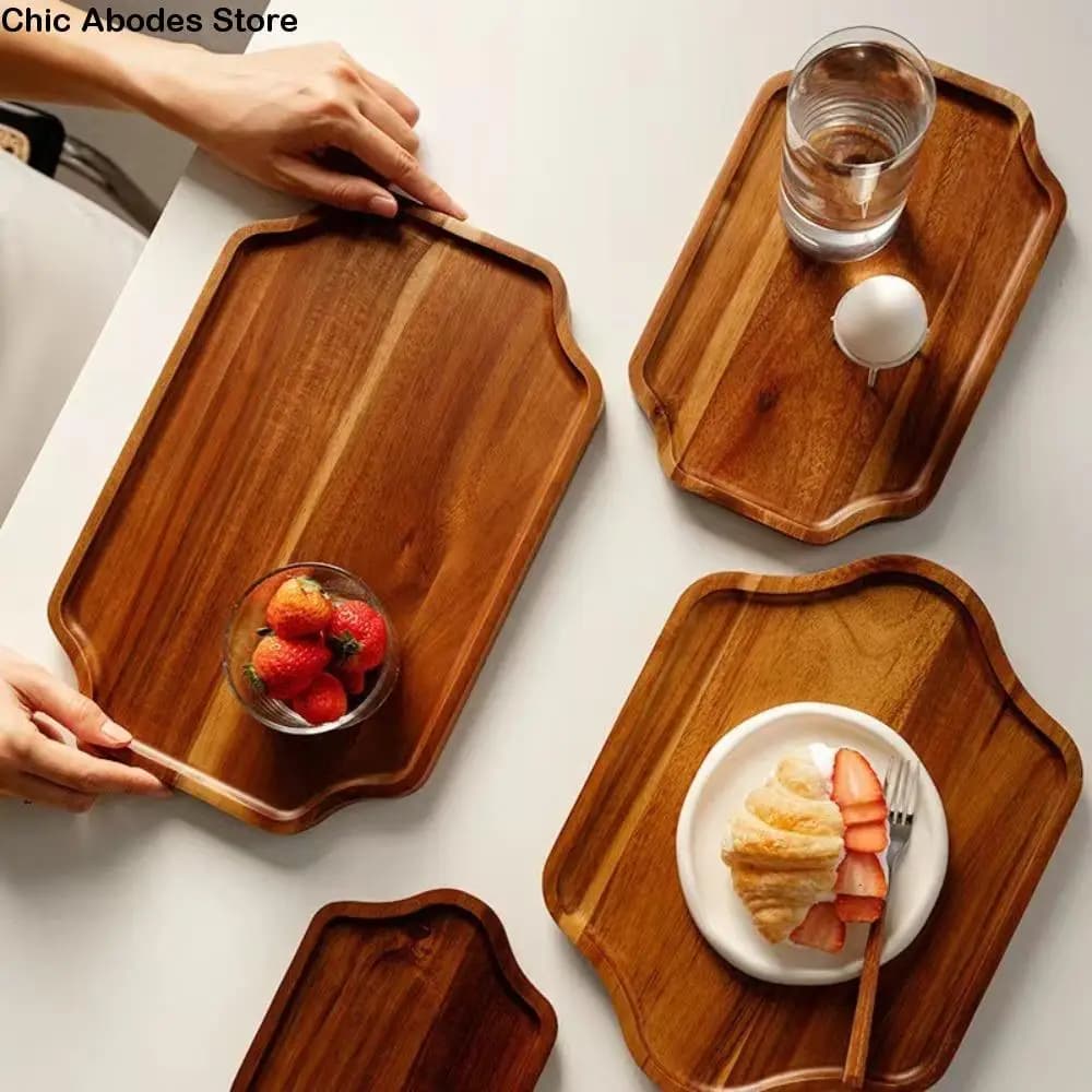 Piatto da pranzo in legno in stile nordico Vassoio in legno antiscottatura esagonale Piatto riutilizzabile in legno massello per la decorazione di frutta Frutta secca