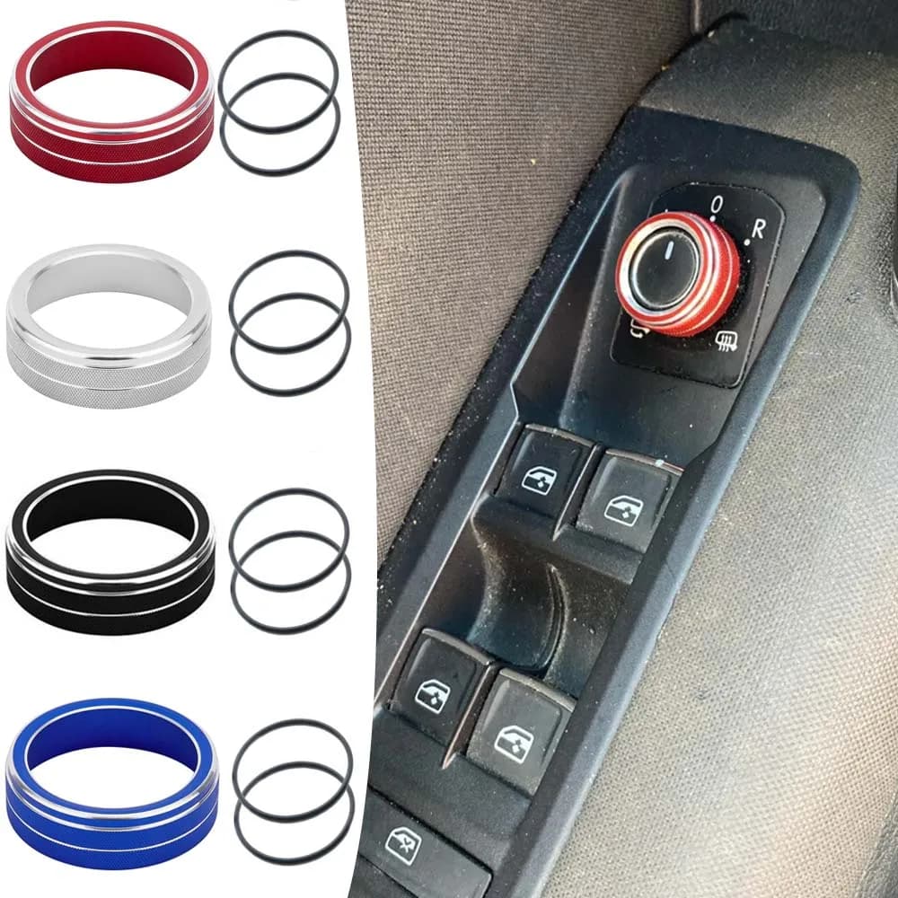 Auto Specchietto retrovisore Interruttore di Regolazione Anello Manopola Decorazione Interna Accessori Misura Per Volkswagen VW Golf mk7 Polo 2015-2019