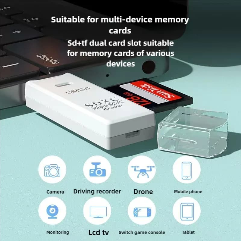 2 in 1 TF Micro SD Card Reader USB2.0 High Speed Adapter Essential Accessory For Data Exchange Between Memory Cards