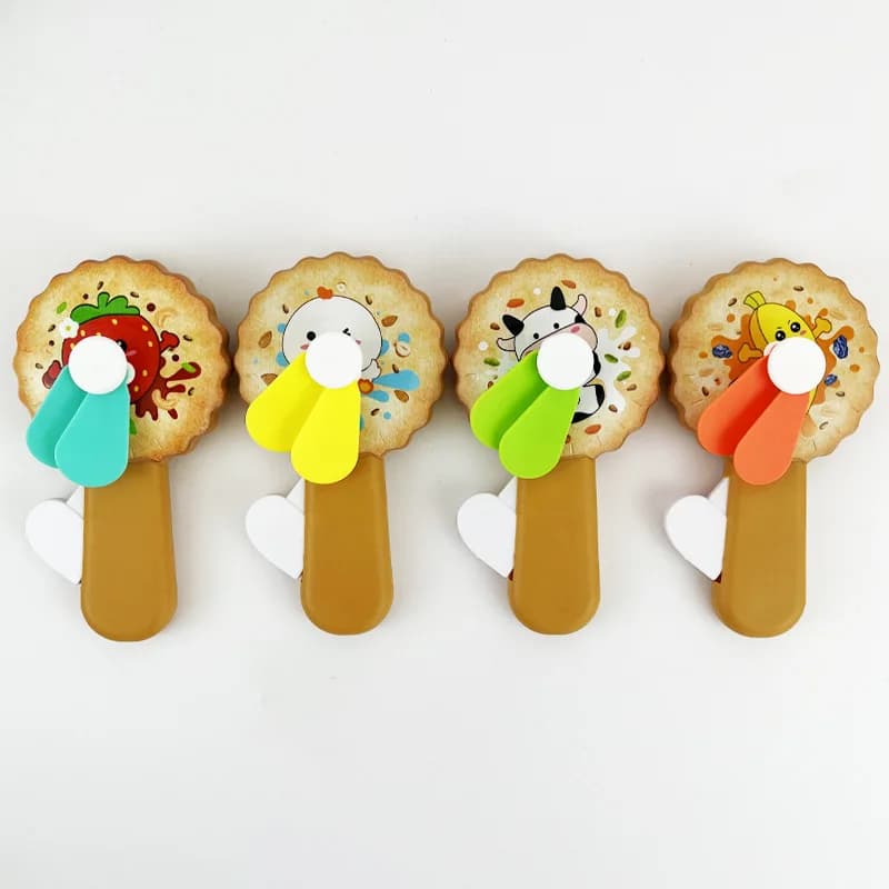 Summer Cartoon Hand Pressing Fan Mechanical Eco-Friendly Pocket Air Cooler Bulk Toys 2/3/4 Pack for Birthday Party Favors Reward
