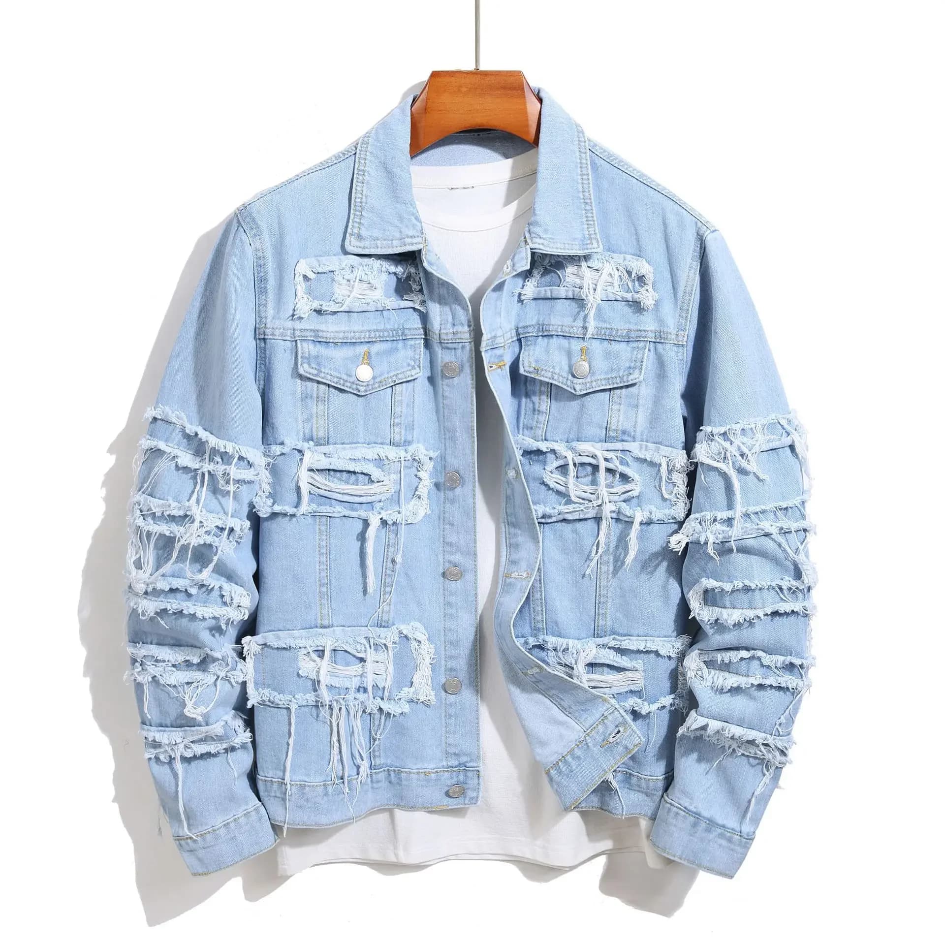 Cappotti di jeans Giacche da uomo Colletto rovesciato Giacca a maniche lunghe Casual Regular monopetto Slim Fit Cappotto semplice Autunno Inverno