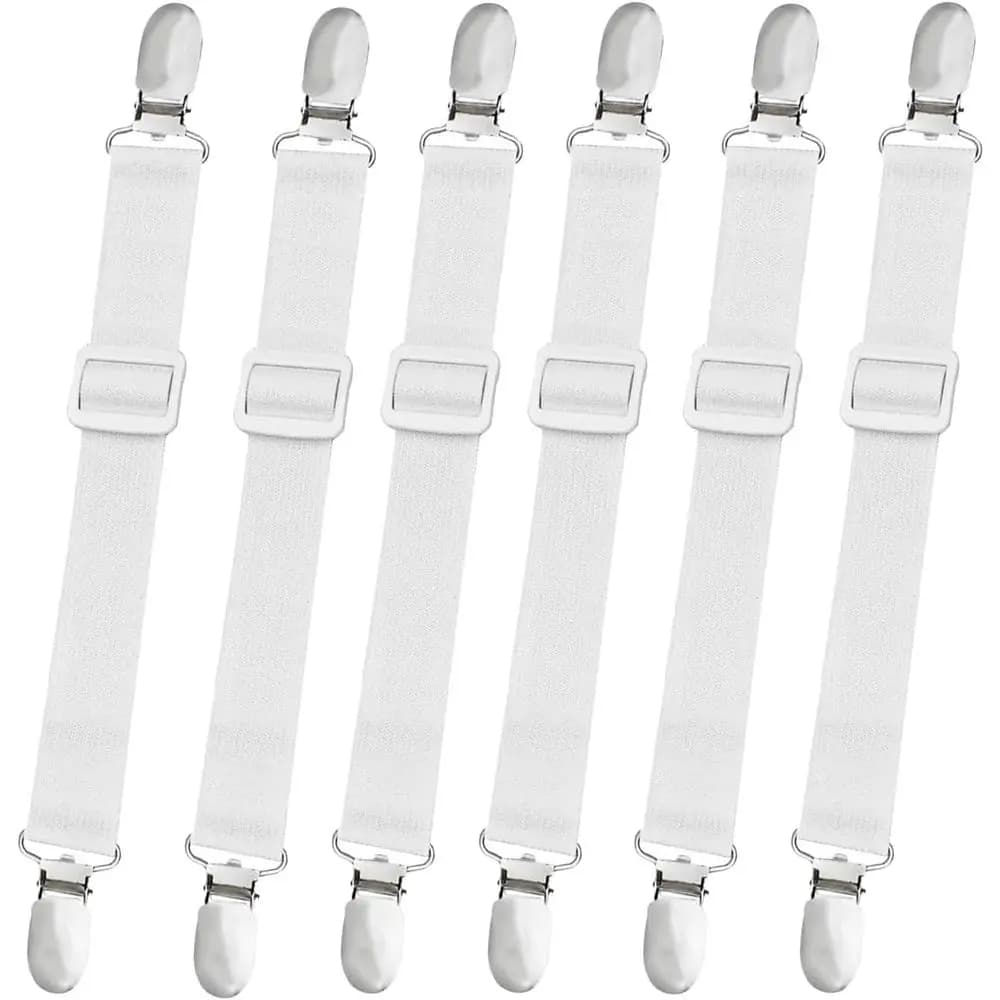 10 pcs Adjustable Bed Sheet Straps, Bed Sheet Clips, Elastic Bed Fitted Sheet Holder from 14 to 47 Inch, Couch/Sofa Cover Straps