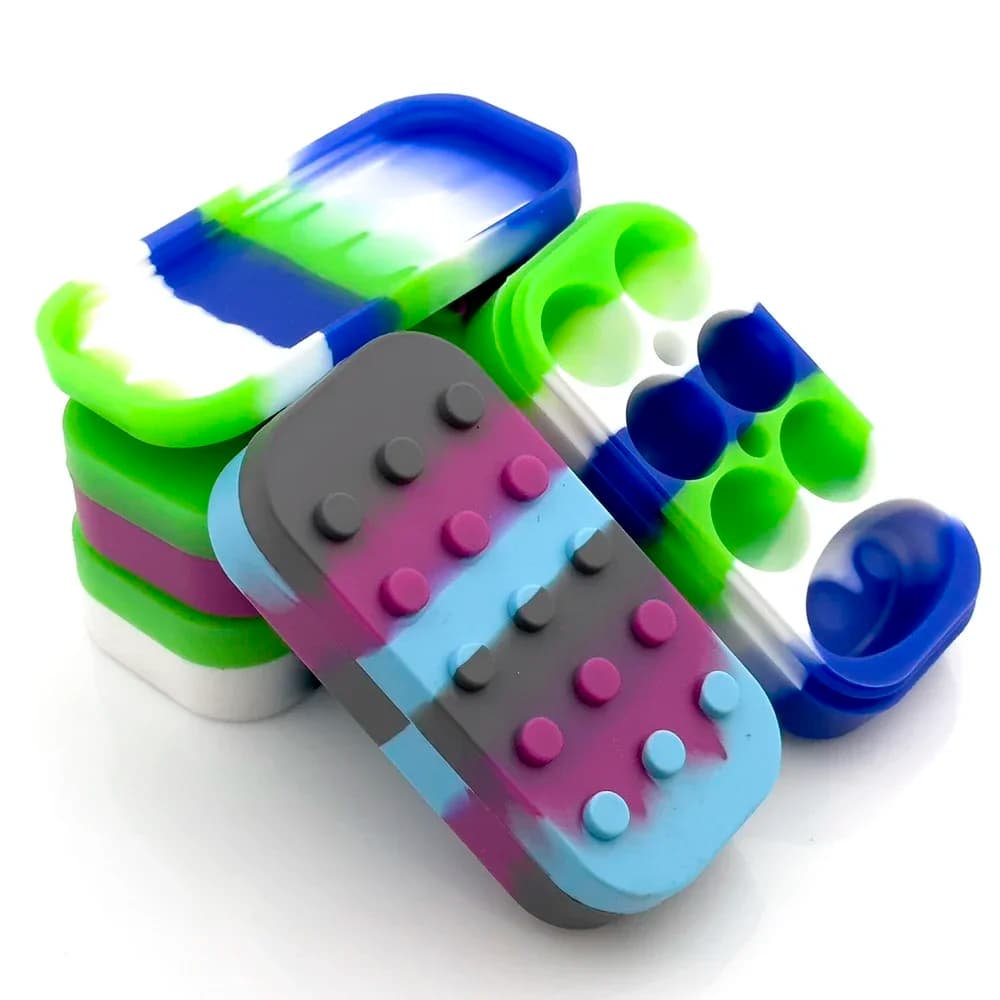 Silicone Wax Jar 6 Hole 34ml Nonstick Style Box for Oil Wax Box Easy To Hold and Carry Makeup Container