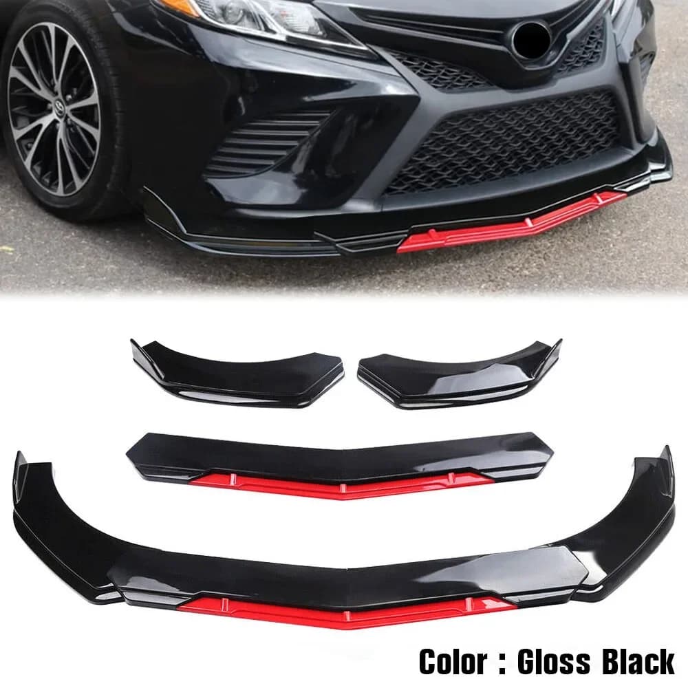 5PCS Universal Auto Bumper Front Lip Body Kit Spoiler Canard Splitter Diffuser In Carbon Fiber Bumper Front Cover Lip Spoiler Front Cover
