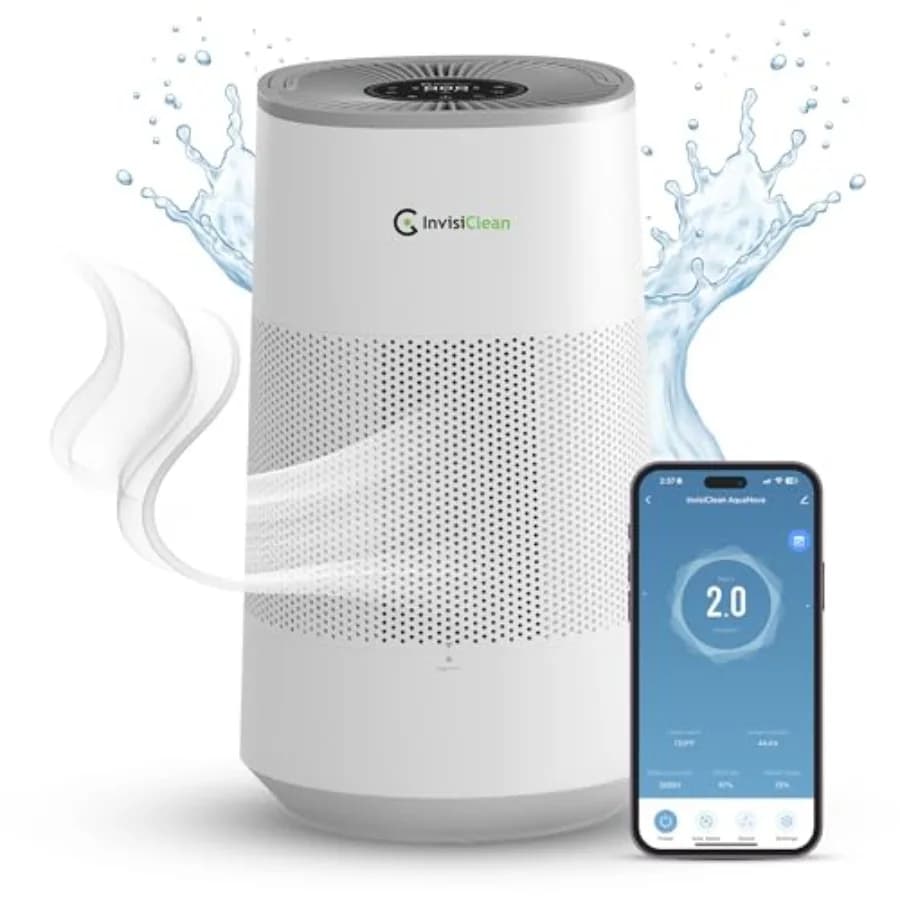 Purificatore e Umidificatore d'Aria Combo Tutto in Uno per Camera da Letto - Silenzioso 2 in 1 Umidificatore e Purificatore d'Aria Intelligente per Casa - Utilizzo Annuale