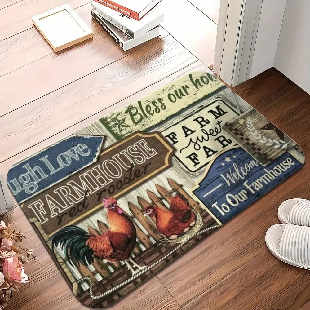 1pc Turkey And Various Styles Pattern Rubber Mat Water-Absorbent Non-Slip Entrance Door Bathroom Living Room Home Decor