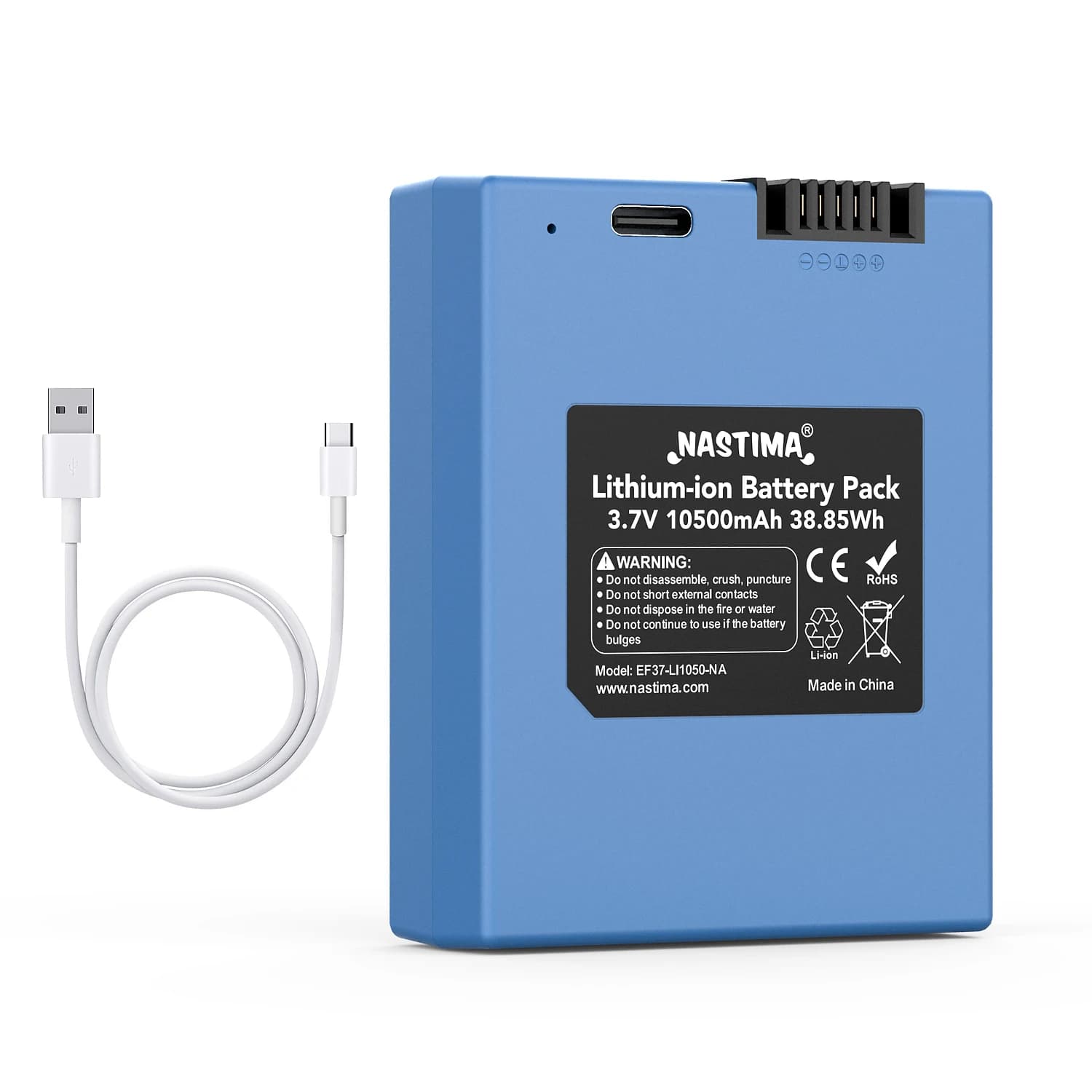 Batteria ricaricabile NASTIMA 3.7V 10500mAh per eufy S330 S230 S220 E330 Video Smart Lock 3 in 1 e batteria per campanello Smart Drop
