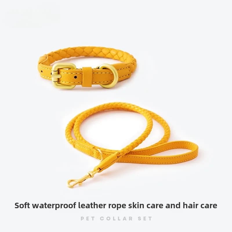 Loudik Guinzaglio per cani in pelle intrecciata all'ingrosso Collare per animali domestici regolabile Corda per cani da passeggio Cani di piccola e media taglia Accessori per animali domestici