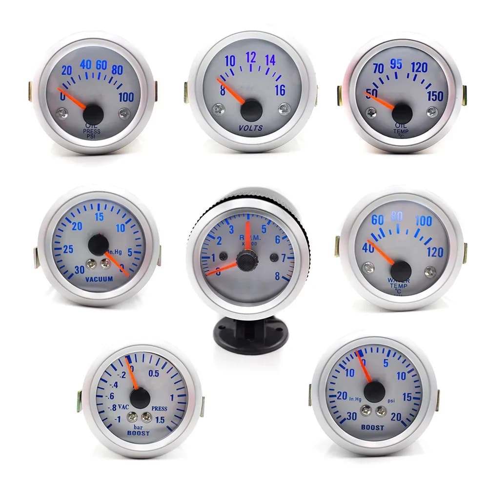 MANOMETRO 2 "52mm LED Auto Refit Puntatore per auto Boost/Temperatura acqua/Temperatura olio/Pressione olio/Tachometro/Volt/Misuratore vuoto