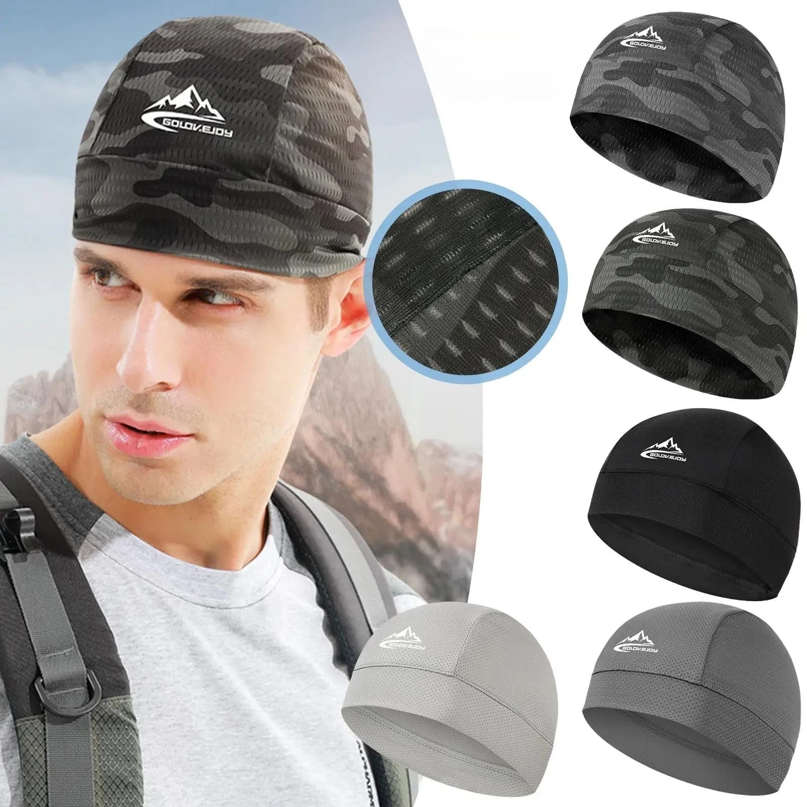 Breathable mesh cycling helmet - R8U5 slim anti-sweet hat for bikes and skis