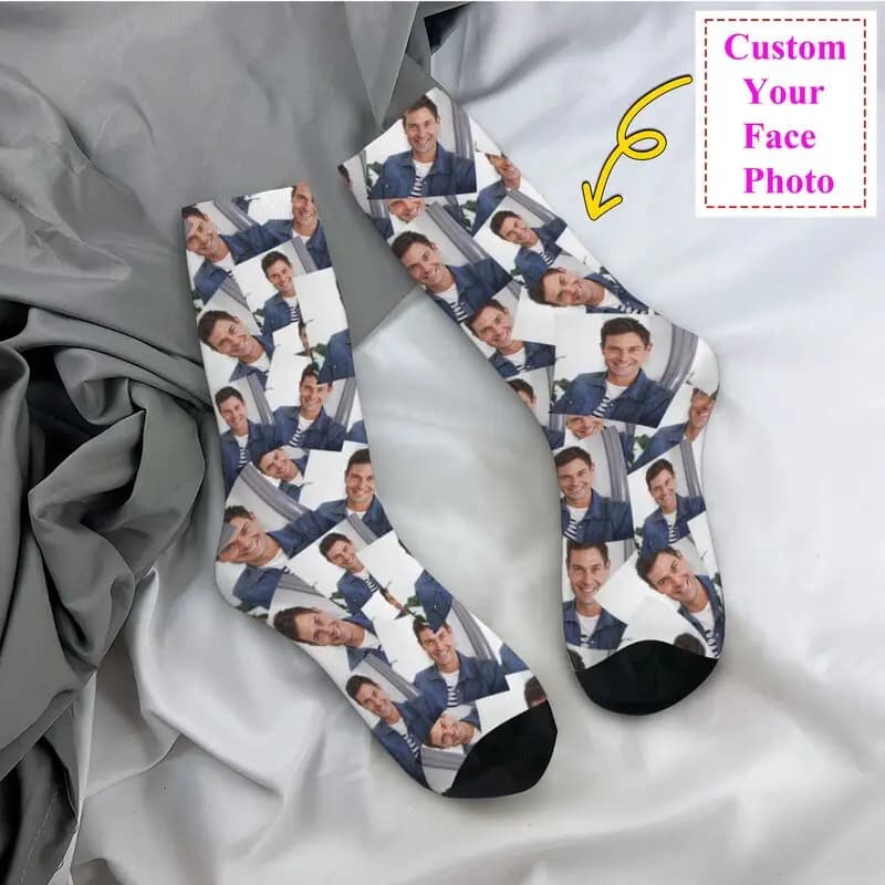 Socks with customized photos printed cute for women and men Elastic socks for summer autumn winter