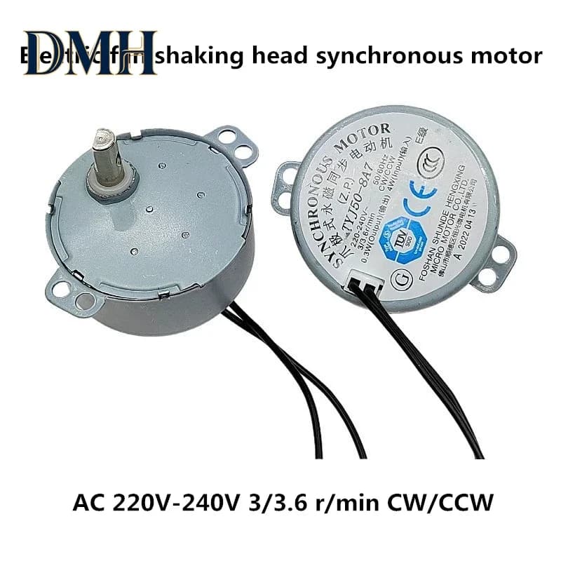 TYJ50-8A7 AC 220V-240V 3r/min CW CCW 50/60Hz 4W Claw Pole Permanent Magnet Synchronous Motor Electric Fan Shaking Head