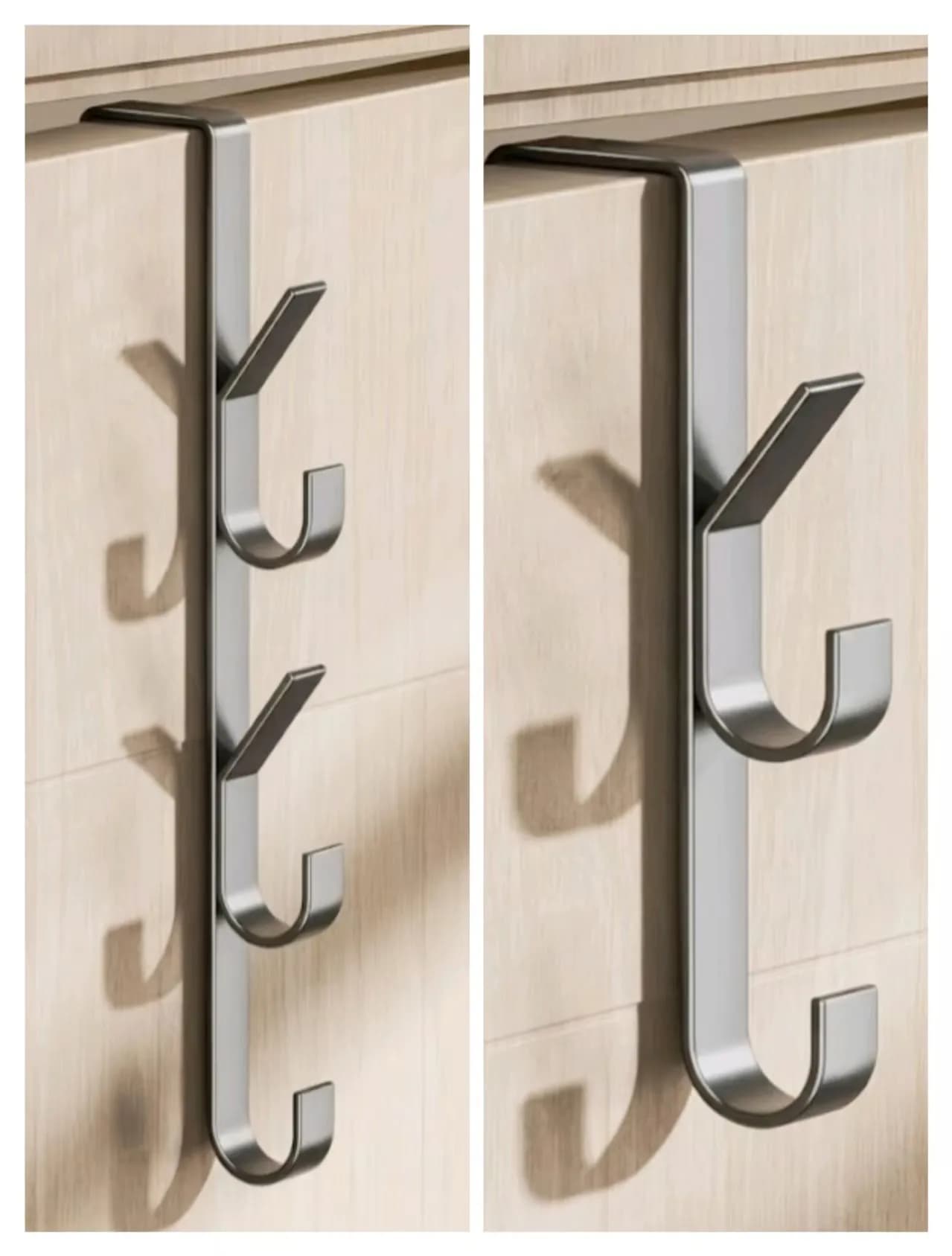 3/5/7 Door-mounted non-drilled hooks, suitable for storing clothes, hats, bags at the entrance of dormitories or bedrooms.
