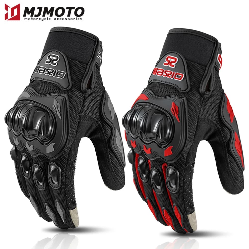 Breathable Summer Motorcycle Gloves with Full Toe Motocross Running Gloves Anti-slip Wear Resistant Motorcycle Gloves with Touch Screen