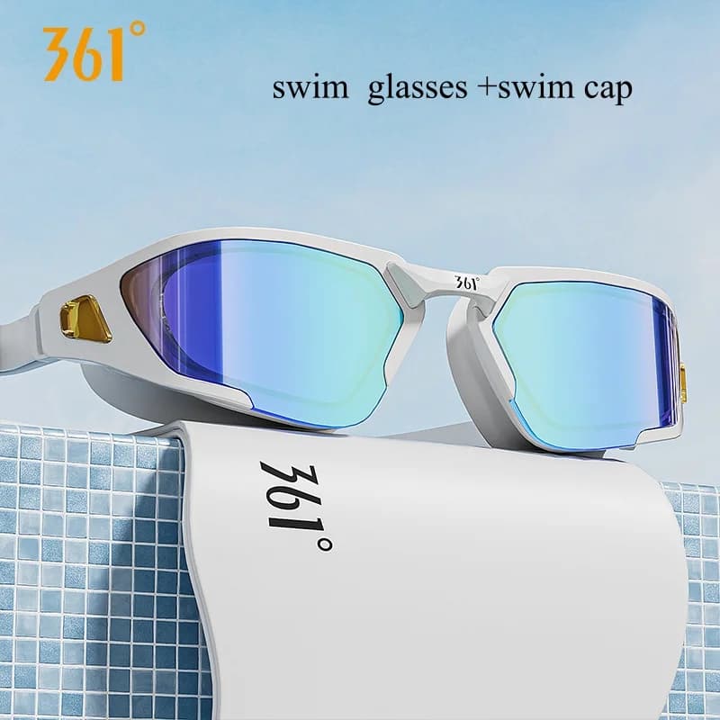 Waterproof Adjustable Silicone Swimwear with UV Protection for Professional Training, Beach Goggles for Watersports