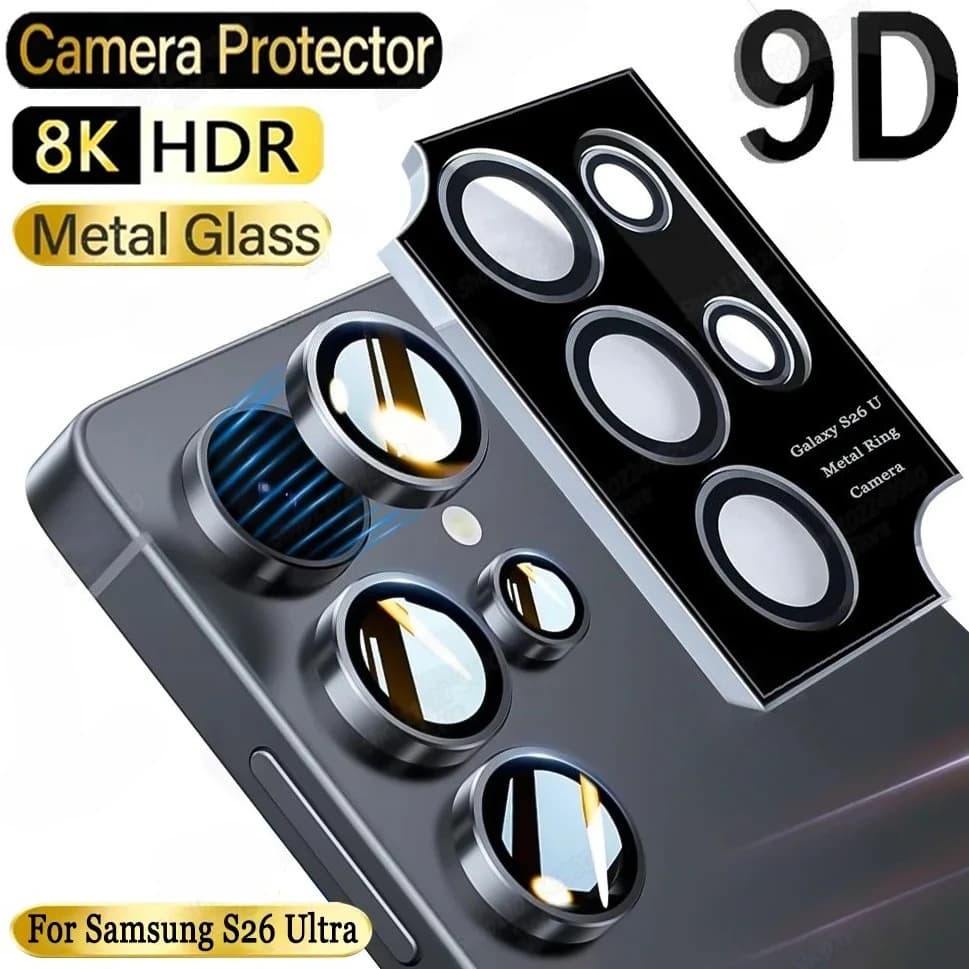 Nuovo Stile Protezione Lente Fotocamera in Metallo per S26 Ultra S23 Plus S24 S23 FE S25 Ultra, Vetro Protettivo Copertura Completa per Lenti Telefono