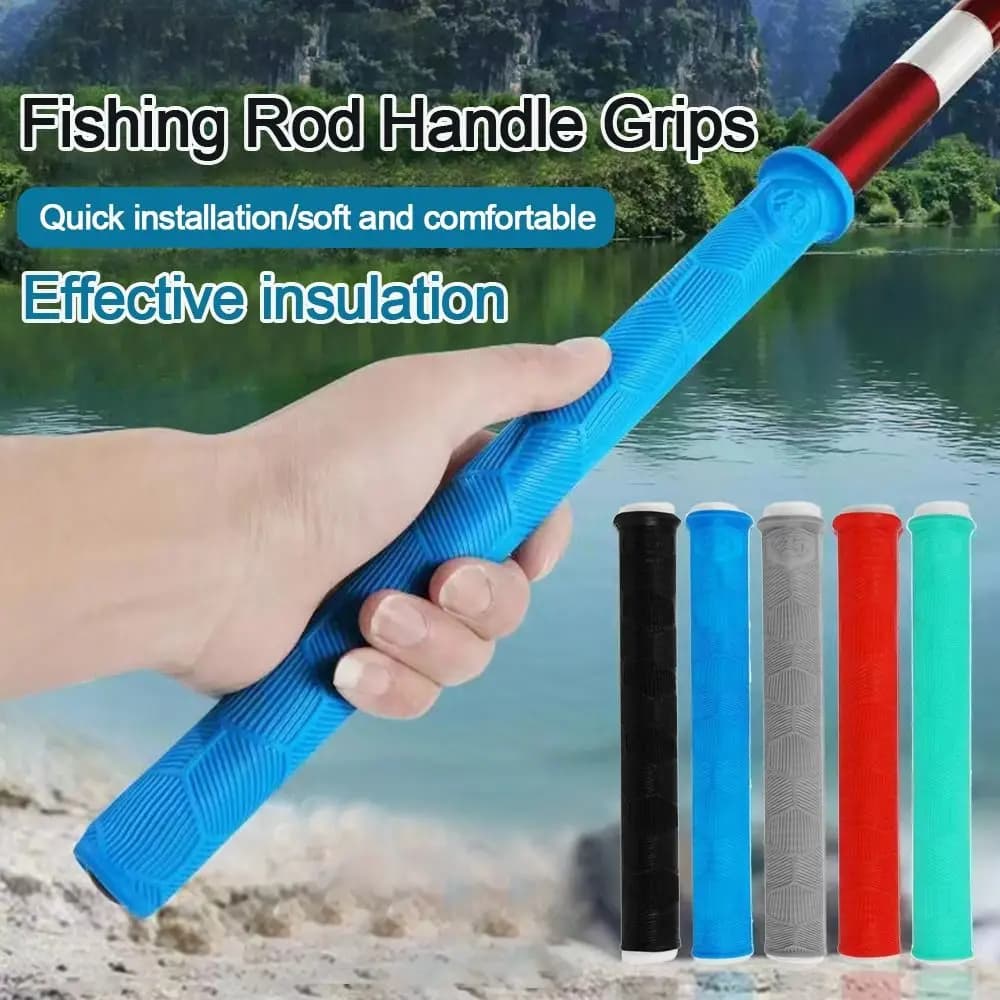 Silicone Fishing Rod Handle Wrap Non Slip Universal Anti-slip Grips Cover Replaceable Multifunctional Hand Pole Grips