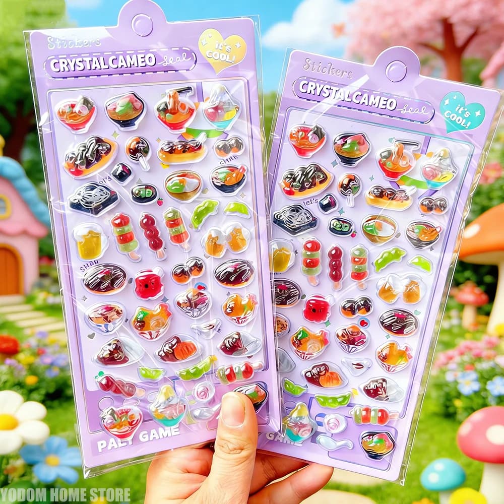 Adesivi 3D a Rilievo con Animali Giapponesi Kawaii e Sushi per Scrapbooking, Decorazione Fai-da-Te per Cover Telefoni, Materiale Scolastico