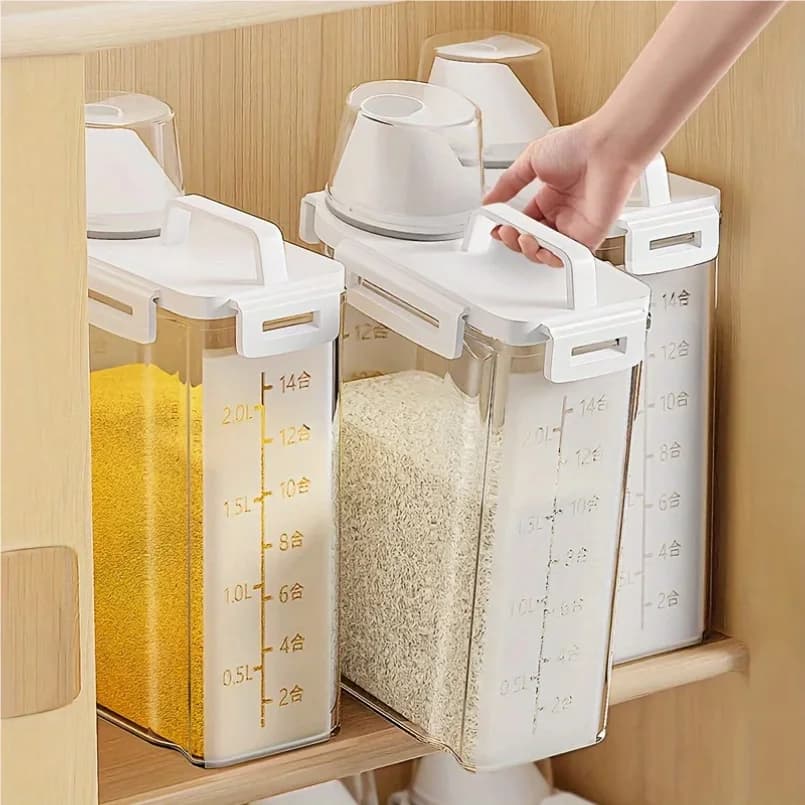 Contenitore di stoccaggio sigillato da 1 pezzo Scatola di conservazione alimentare portatile da 2,5 litri con coperchio adatta per conservare cereali, farina, riso in cucina