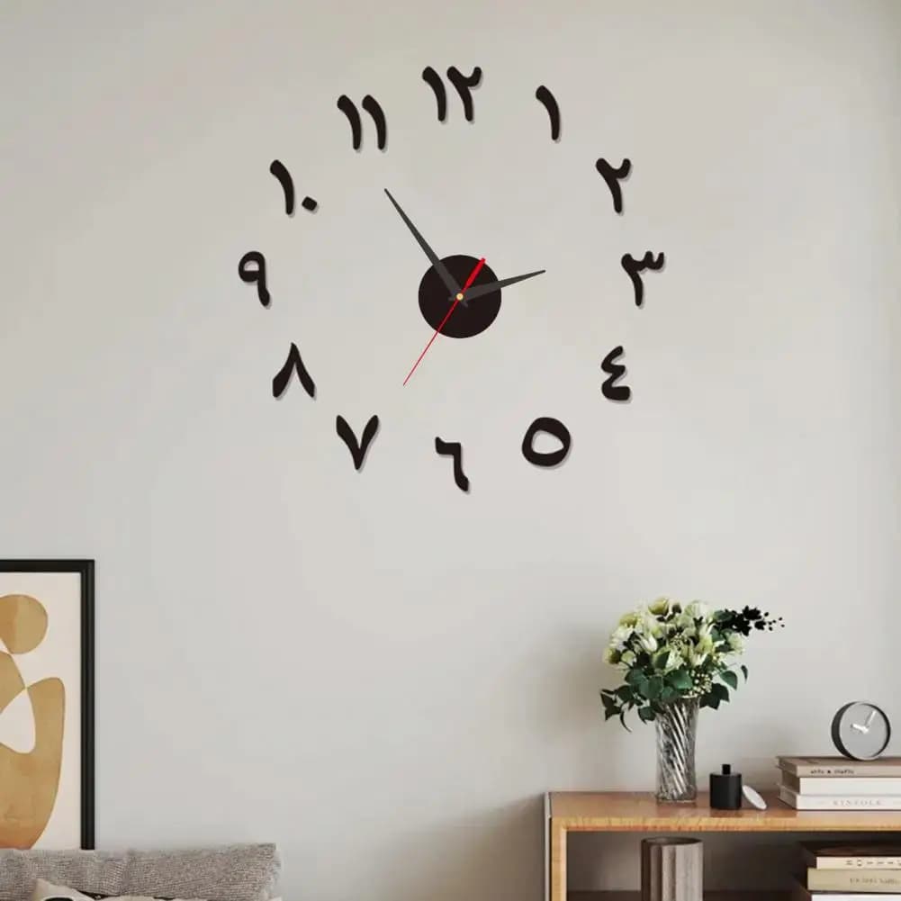 Large wall clock in Nordic style DIY quartz watches Fashion watches Acrylic mirror wall decal 3D digital display Home decoration watches
