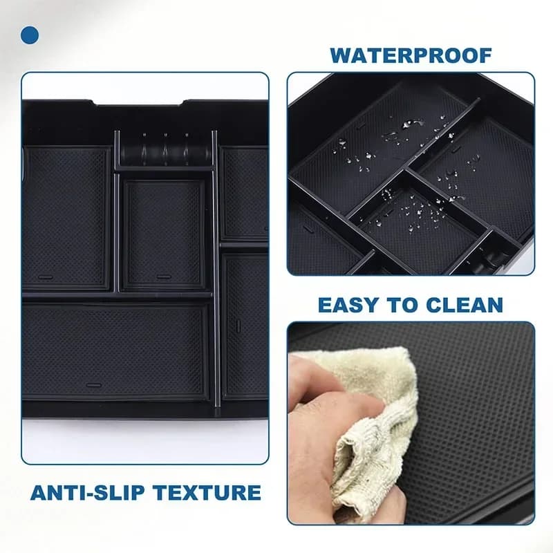 1Pcs ABS Black For Cadillac Escalade 2015-2020 Car Center Console Organizer Armrest Storage Box Tray Car-styling Accessories