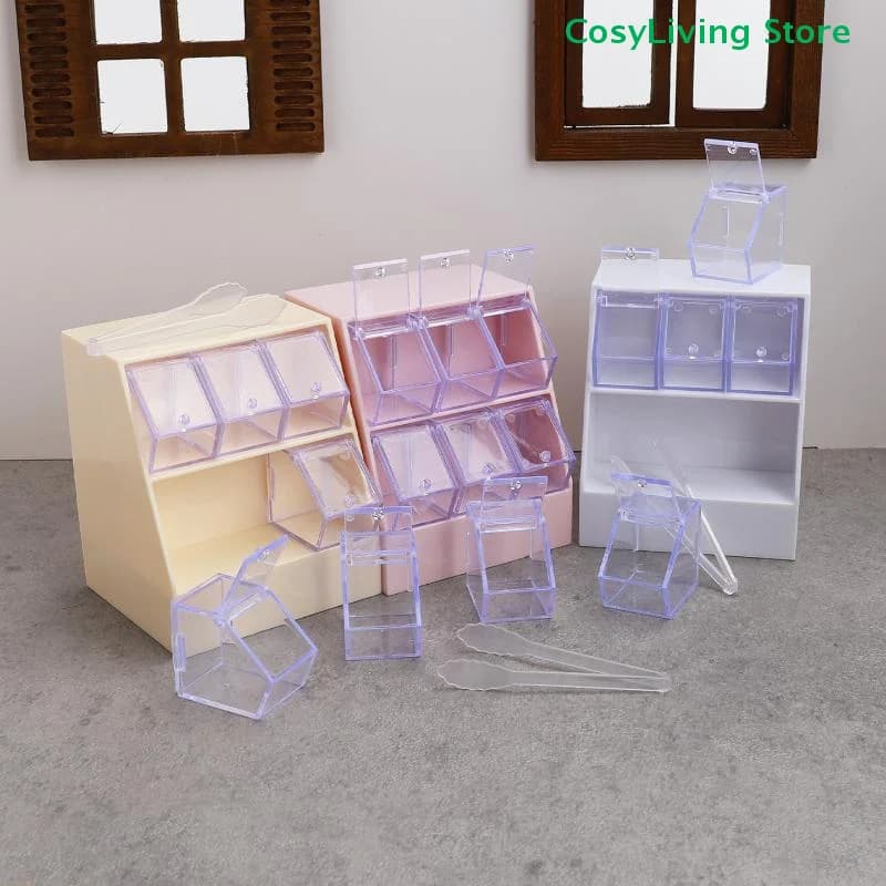 Exhibitor for Caramels in Scale 1/12, Cabinet with Drawers, Supermarket Miniature, Ornament and Furniture Decoration