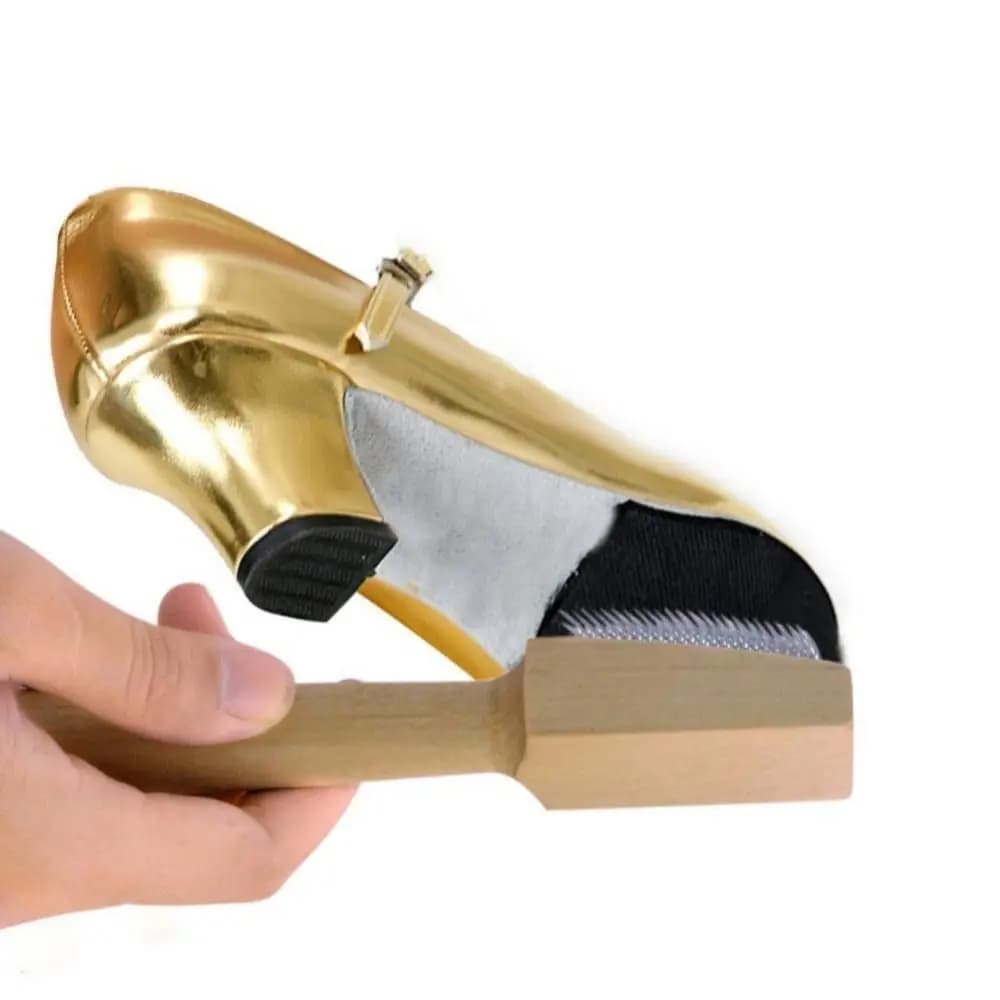 Spazzola per scarpe Detergenti per filo con suola in pelle scamosciata in legno Spazzola per pulizia scarpe da ballo per calzature Strumenti per la pulizia della casa