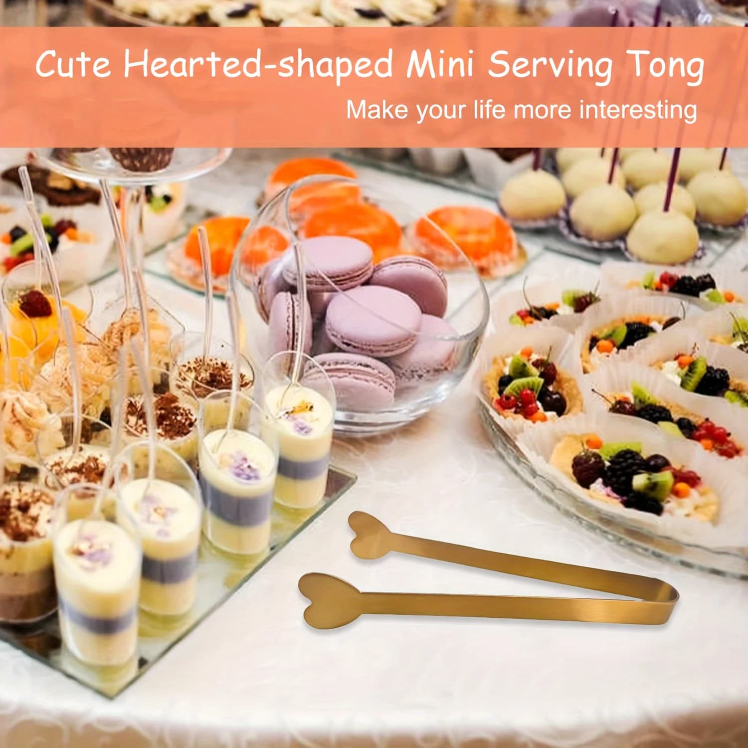 5pcs Stainless Steel Heart-Shaped Mini Tongs for Sugar/Ice Cubes Tea Party Wedding Coffee Bar Gift for Wedding Anniversaries