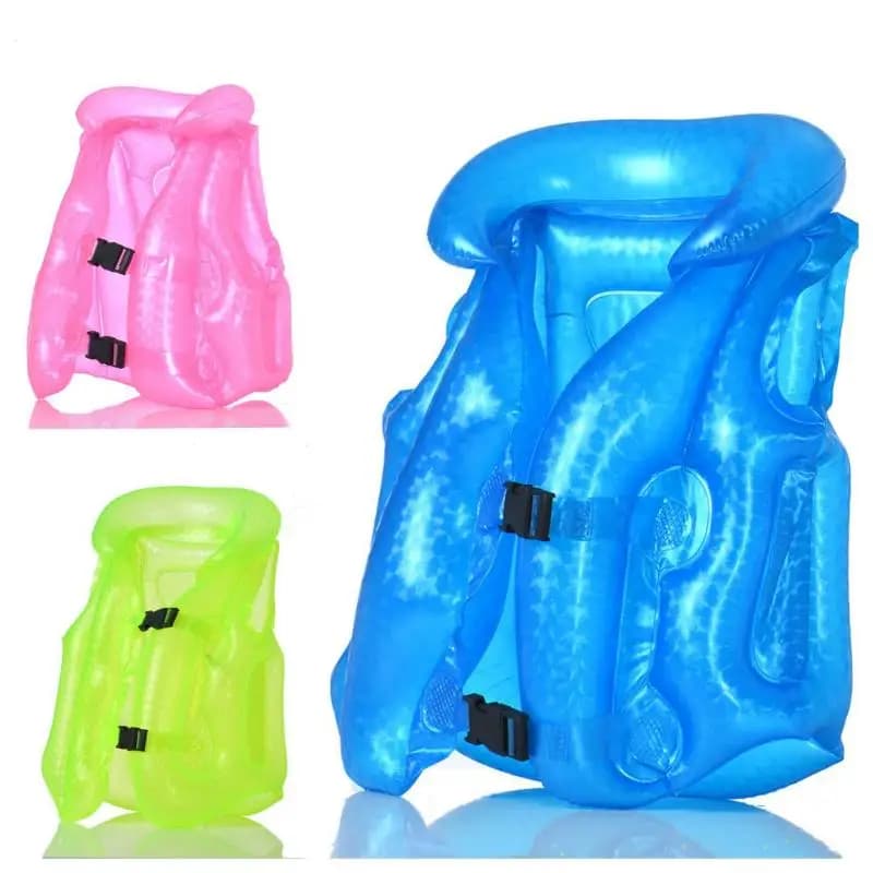 1 pezzo di attrezzatura per il nuoto del bambino, gilet gonfiabile fluorescente per bambini, giubbotto di salvataggio, vestiti da nuoto addensati