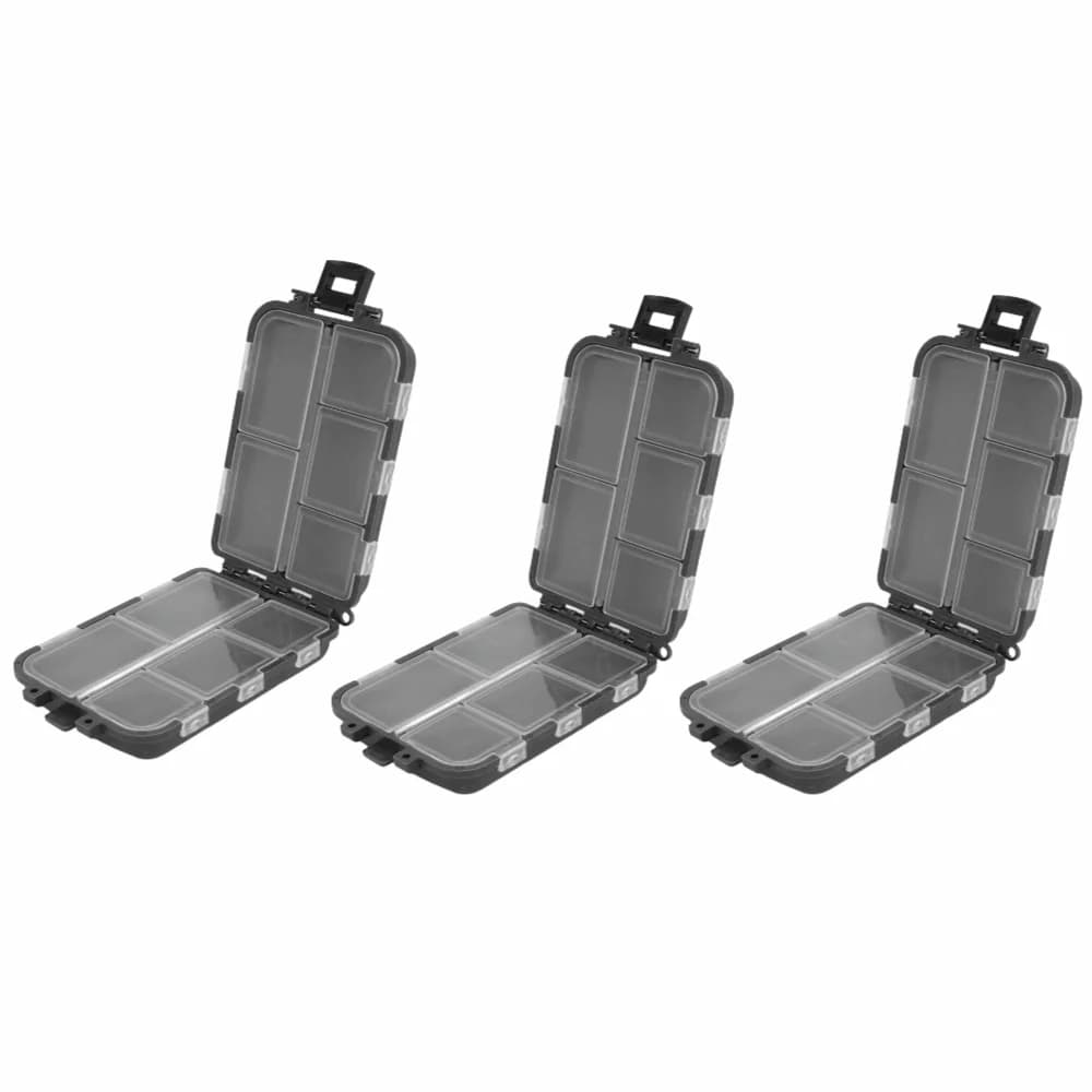 3PCS ABS Fishing Tackle Box Waterproof 9.5*6.5*3cm Fishing Hook Case Large Capacity Hard Shell Fishing Lure Box for Anglers