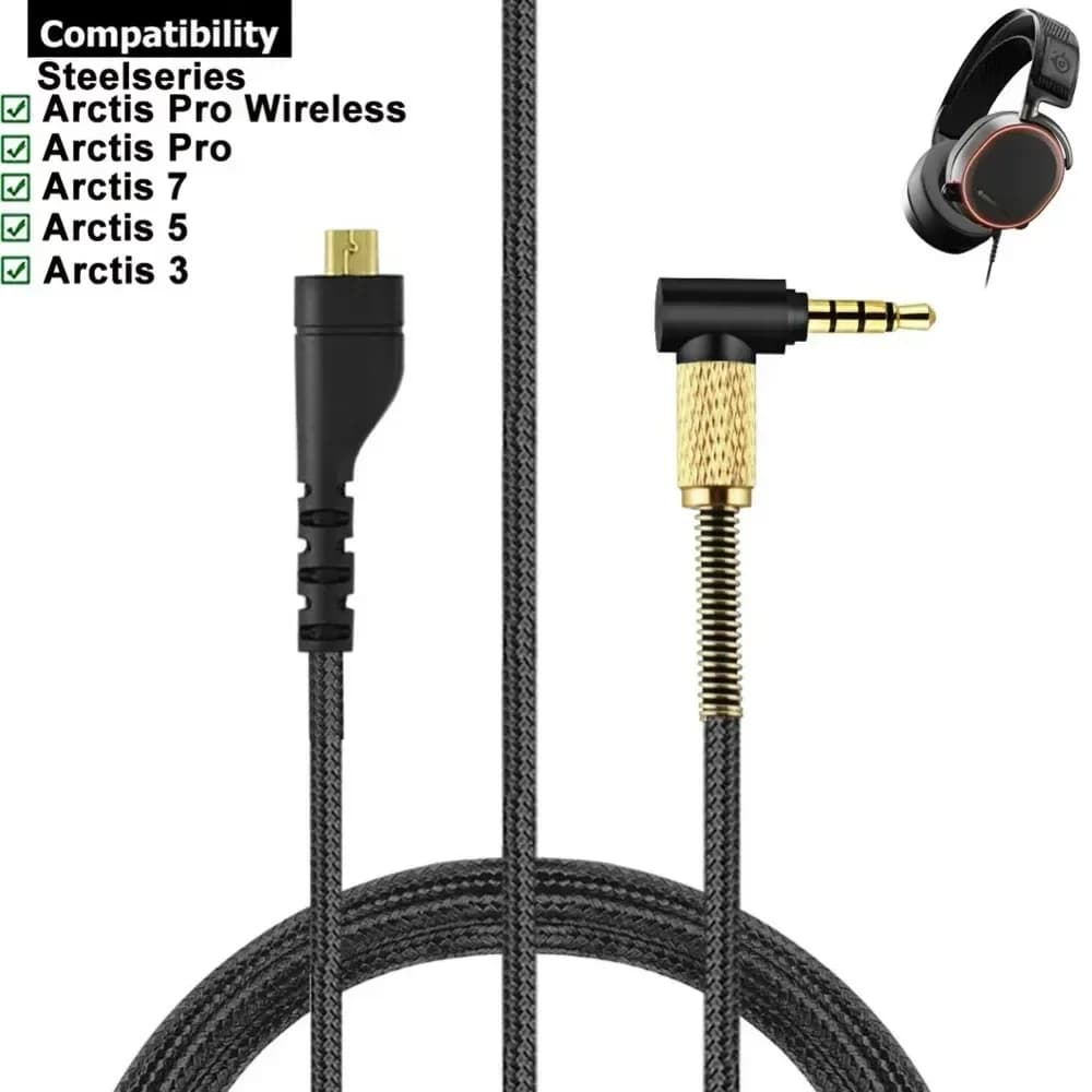 Wired Wireless Gaming Headphone Spare Braided Nylon Extension Cable SteelSeries Arctis 3 5 7 Pro