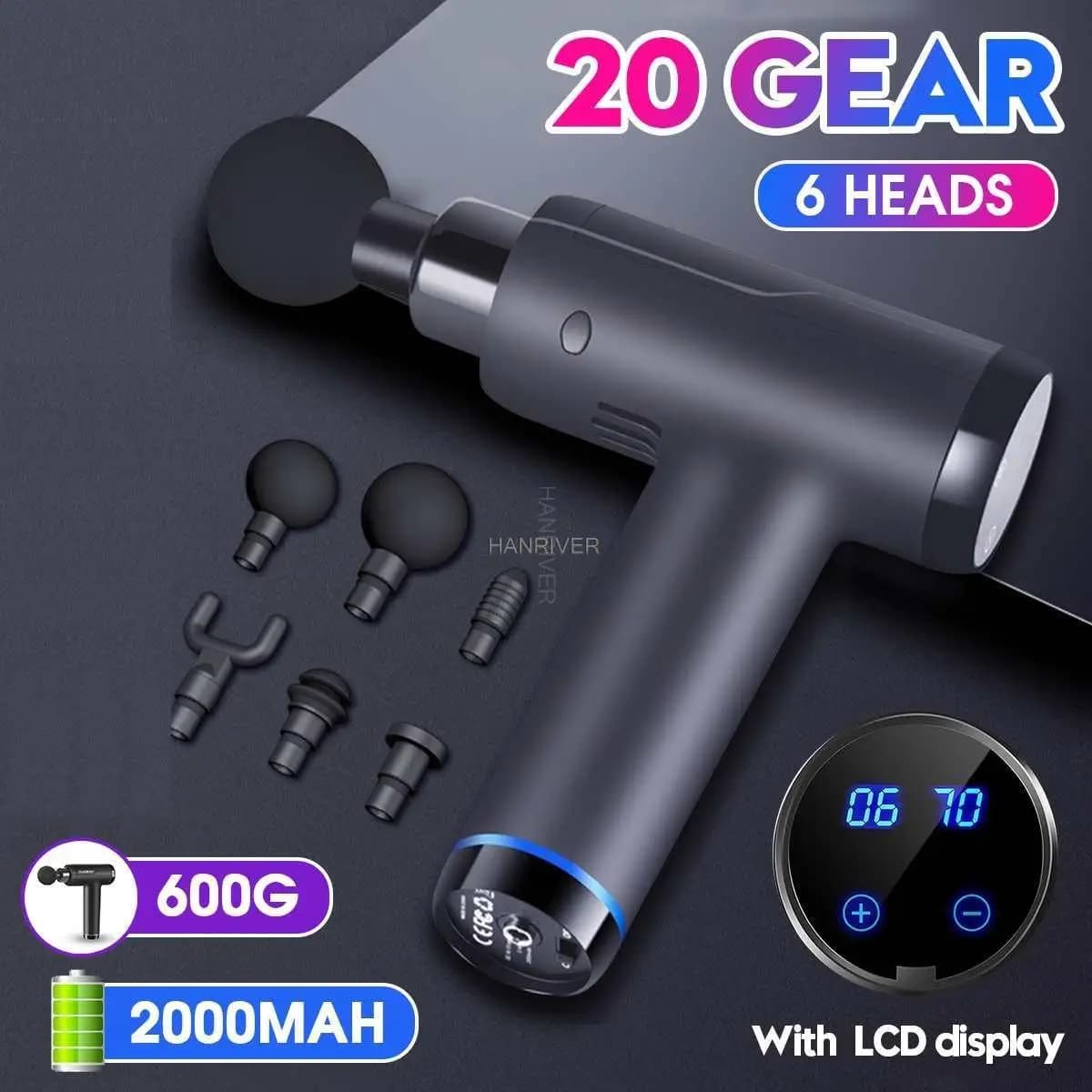 3200r/ 20 Marce LCD Massage Pistola Sport therapy Massage Massage body relaxation Pain relief Slimming model Massage 6 heads