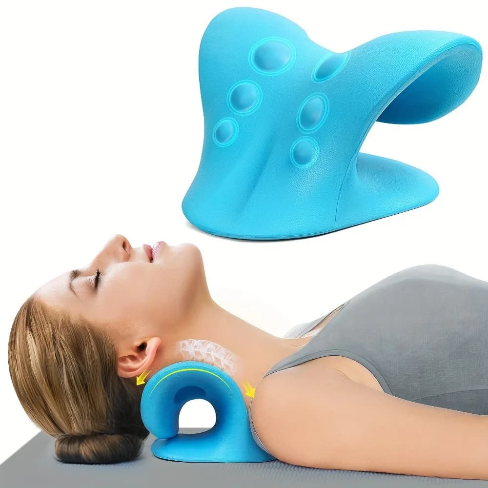 Nuovo cuscino caldo collo spalla barella chiropratica dispositivo di trazione cervicale testa schiena rilassante per alleviare il dolore massaggiatore corpo