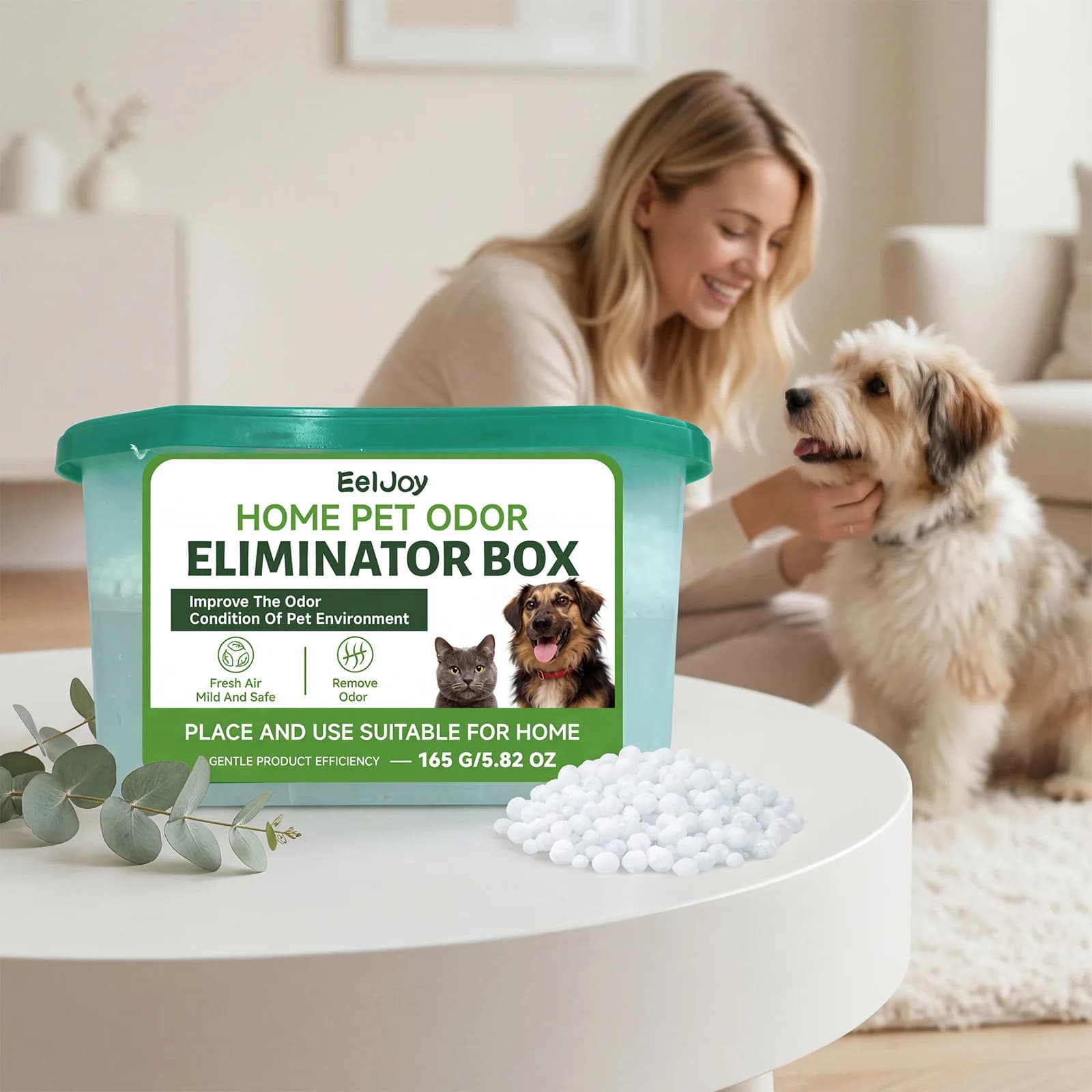 Elimina Odori per Animali Domestici 165g - Scatola Deodorante a Lunga Durata per Lettiere di Gatti e Toilette per Cani - Sicuro per Animali e Famiglia