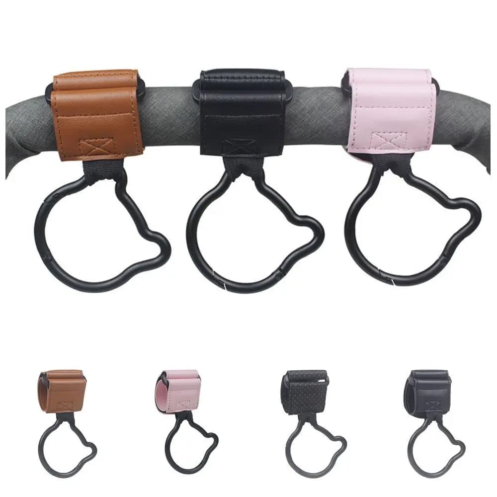 Creativo Cartoon Bear Ganci per passeggino Tinta unita PU Gancio per appendere Accessori per passeggino Cartoon Accessori per passeggino Carrello